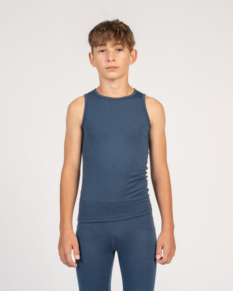 Ensemble débardeur et bas en mérinos pour enfants 2 pièces denim
