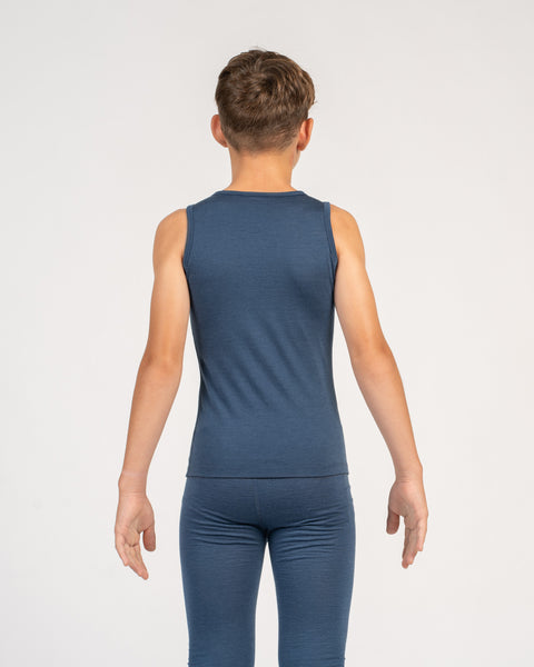 Ensemble débardeur et bas en mérinos pour enfants 2 pièces denim