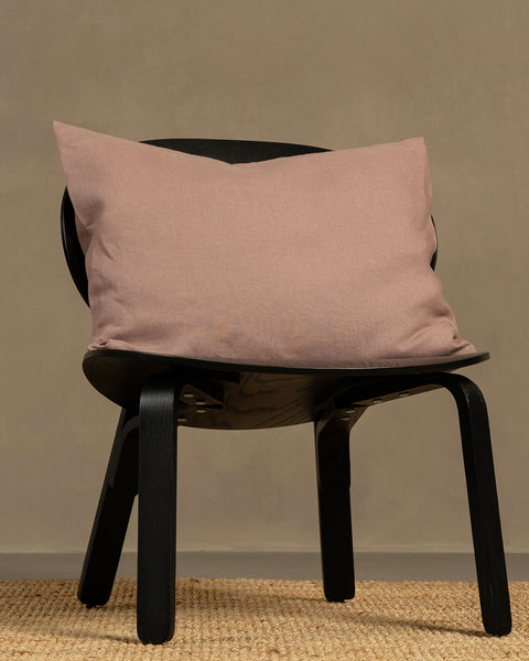 Linen Throw Pillow Covers in faded rose