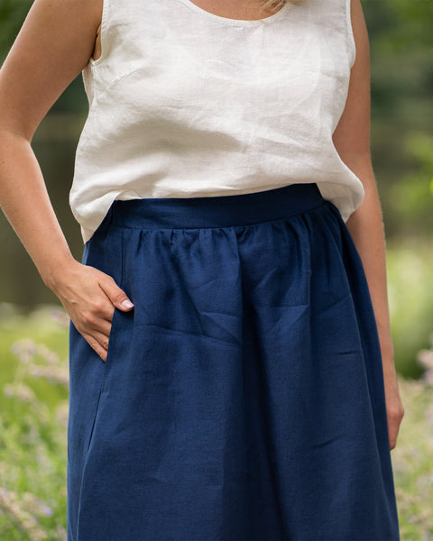 Jupe midi Sophia Bleu Tempête