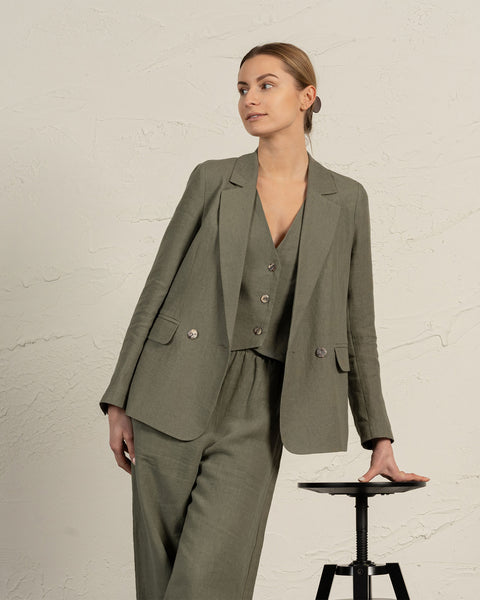 Suit Jacket Quin in stone green color