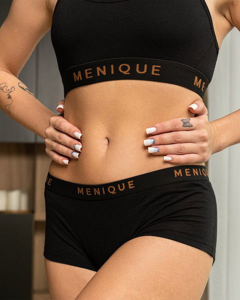 Boxers shorty garçon en mérinos pour femmes