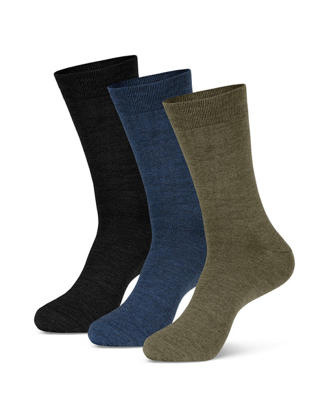 The menique men's merino wool crew socks in all available colors, white background.