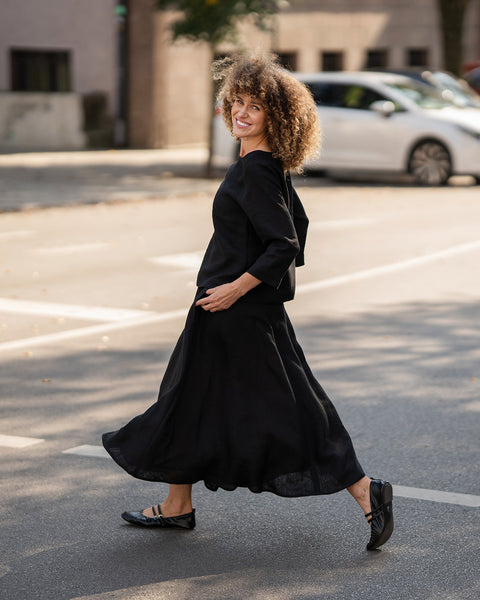 Linen Blouse Nora Pure Black