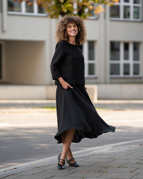 Jupe cercle en lin Evelyn