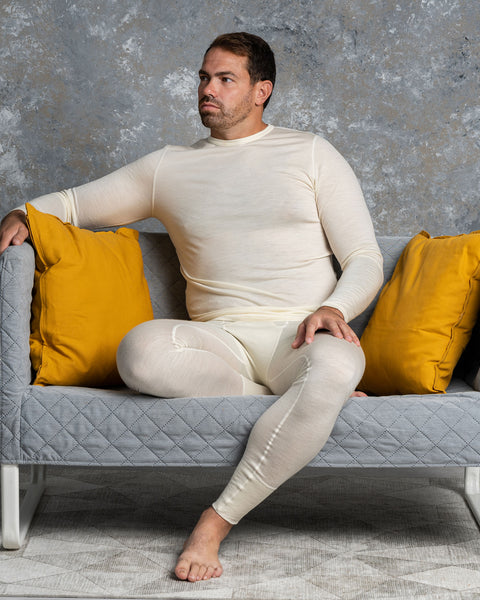 Ensemble naturel pour homme 2 pièces manches longues & bas 160