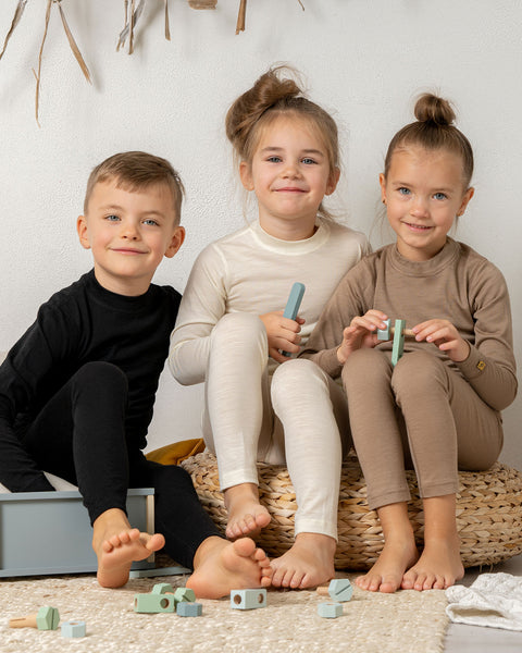 Ensemble 2 pièces beige pour enfants, manches longues et bas 160