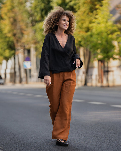 Haut portefeuille en lin Thea