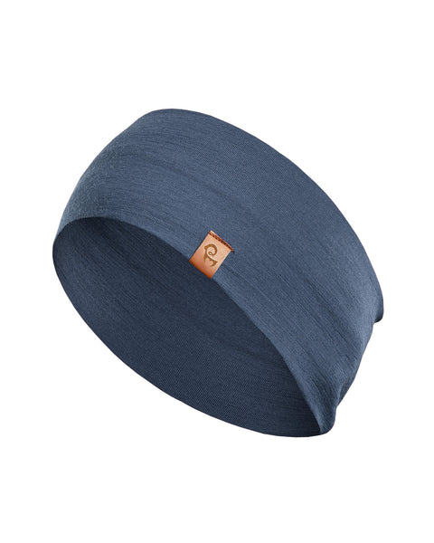 Bandeau de sport en mérinos pour femme Bleu Denim