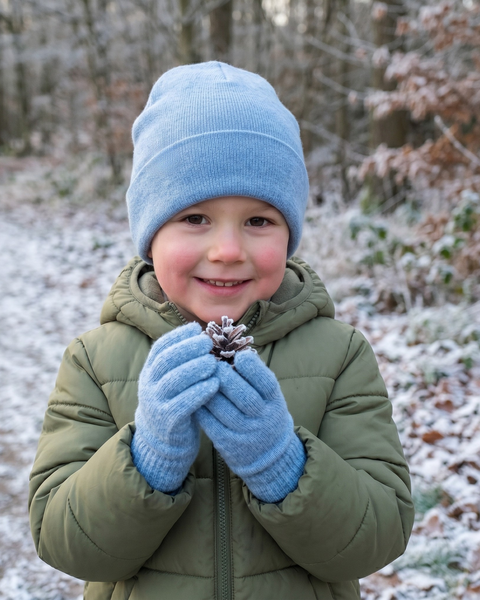 Ensemble 2 pièces bonnet tricoté et gants pour enfants