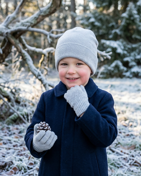 Ensemble 2 pièces bonnet tricoté et gants pour enfants