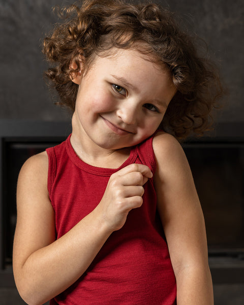 Kids Sleeveless 160gsm Royal cherry