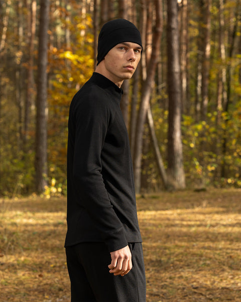 Men's Merino 250 Set of Zip Neck Top & Jogger Sweatpants Black