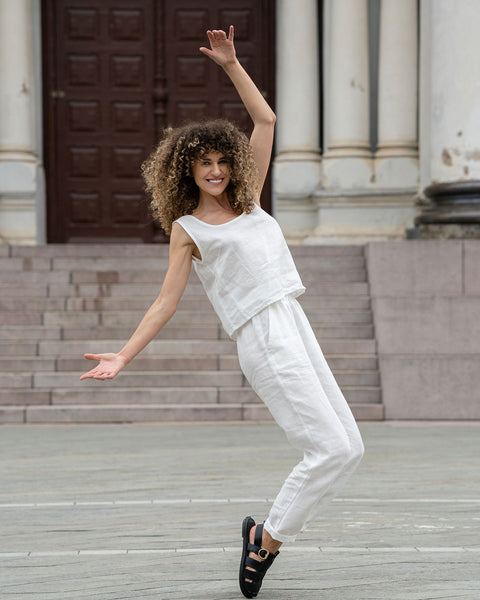 Linen Trousers Dakota Pure White