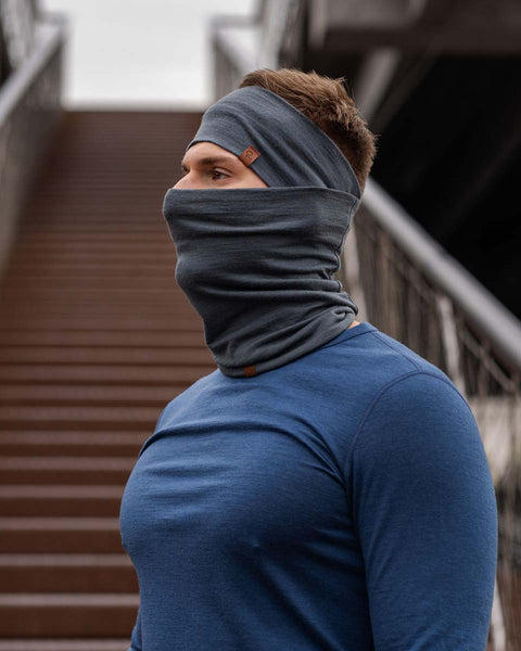 Men's Headband and Gaiter Set Perfect Grey