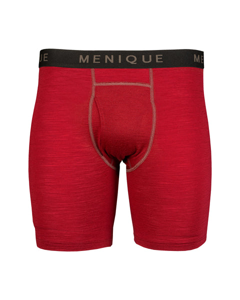 The Menique men&#39;s boxer underwear in color royal cherry, white background.
