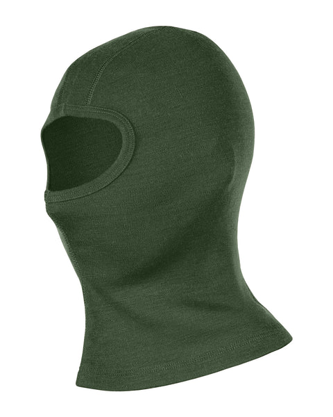 Green balaclava on a white background