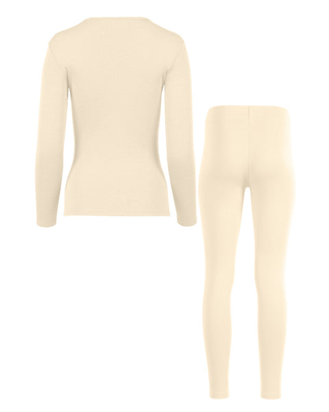 Women&#39;s 250 Long Sleeve &amp; Leggings 2-Piece Natural Back