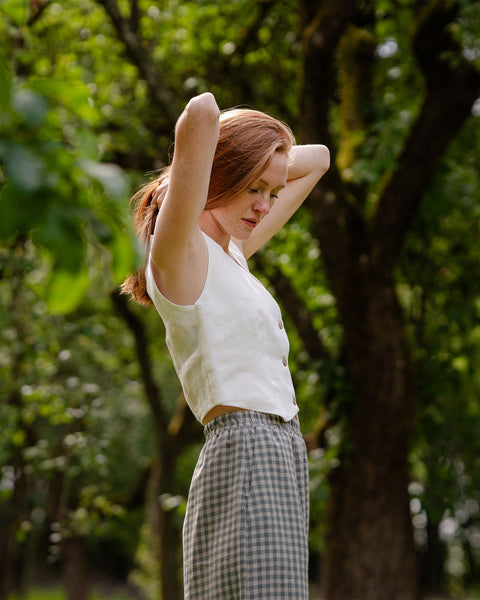 Gilet classique en lin Ava