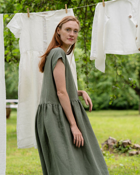 Robe blouse Cecilia Stone Green