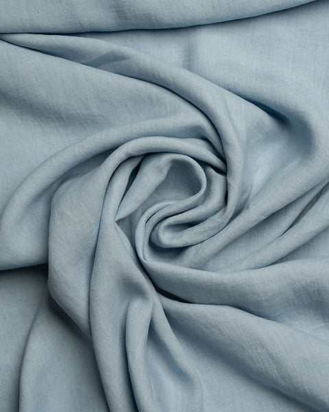 Linen Flat Sheet in cloudy blue