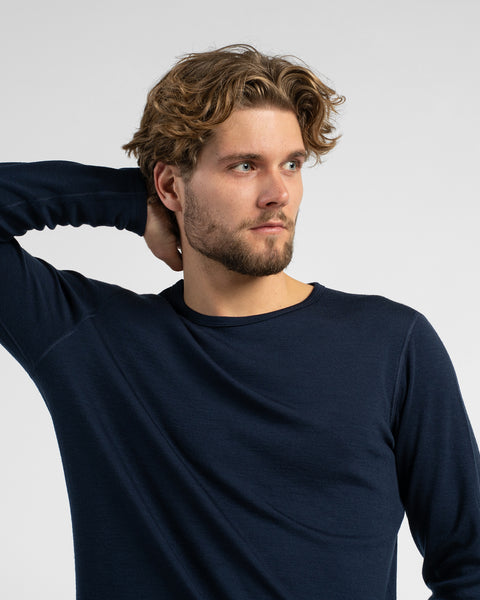 Ensemble thermique 2 pièces pour homme : haut à manches longues et bas 250 Bleu Marine