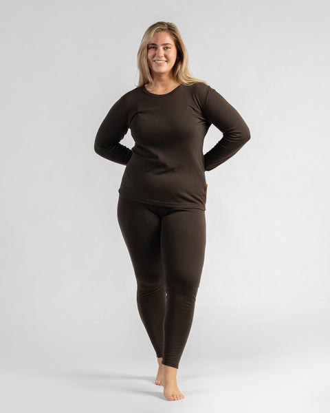 Haut thermique à manches longues 250 pour femme Marron chocolat