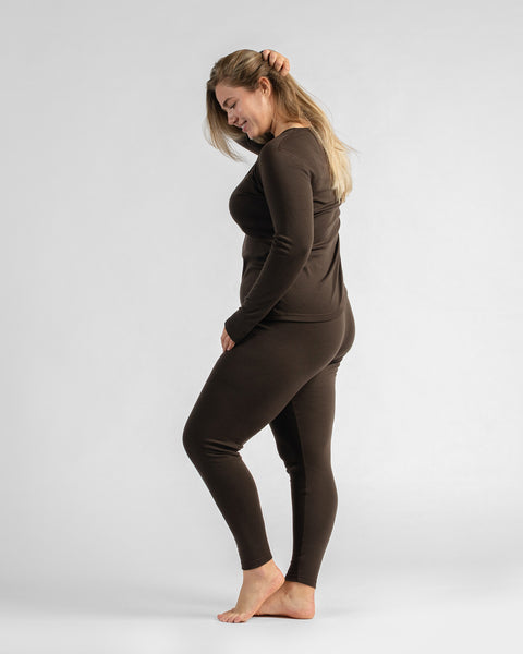 Haut thermique à manches longues 250 pour femme Marron chocolat