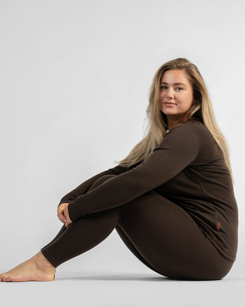 Haut thermique à manches longues 250 pour femme Marron chocolat