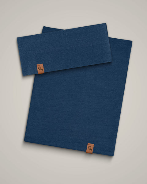 Packshot of merino wool gaiter and headband set