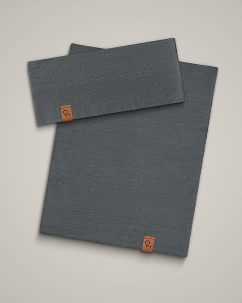 Packshot of merino wool gaiter and headband set