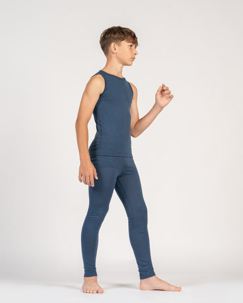 Ensemble débardeur et bas en mérinos pour enfants 2 pièces denim