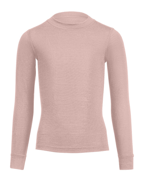 Menique dusty pink kids&#39; long-sleeve top on a white background