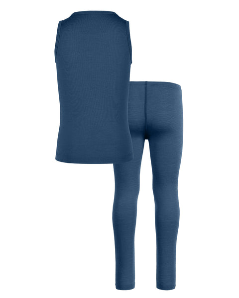 Ensemble débardeur et bas en mérinos pour enfants 2 pièces denim