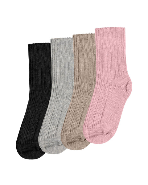 menique kids&#39; rib thick knit merino socks in all available colors.