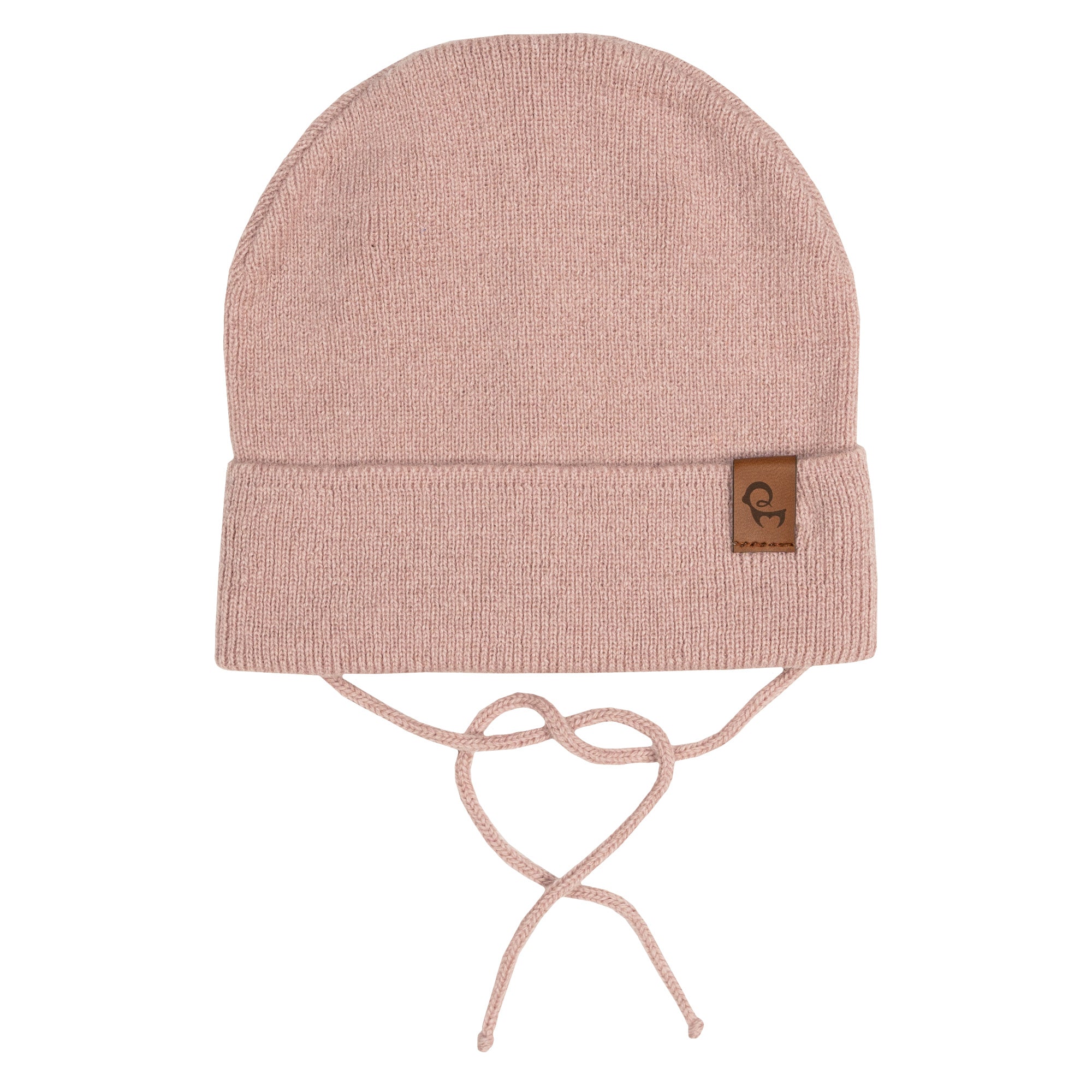 Kids' Knit Baby Beanie with Strings Merino & Cashmere Creamy Beige