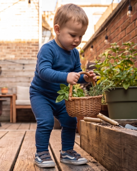 Ensemble 2 pièces pour enfants : haut à manches longues 160 et bas en denim