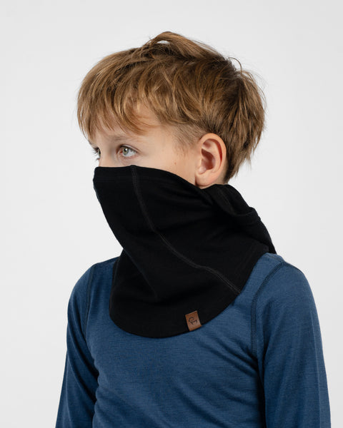 Cagoule cache-visage multi-positions pour enfants, 100 % mérinos
