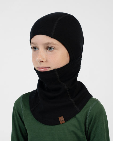 Cagoule cache-visage multi-positions pour enfants, 100 % mérinos
