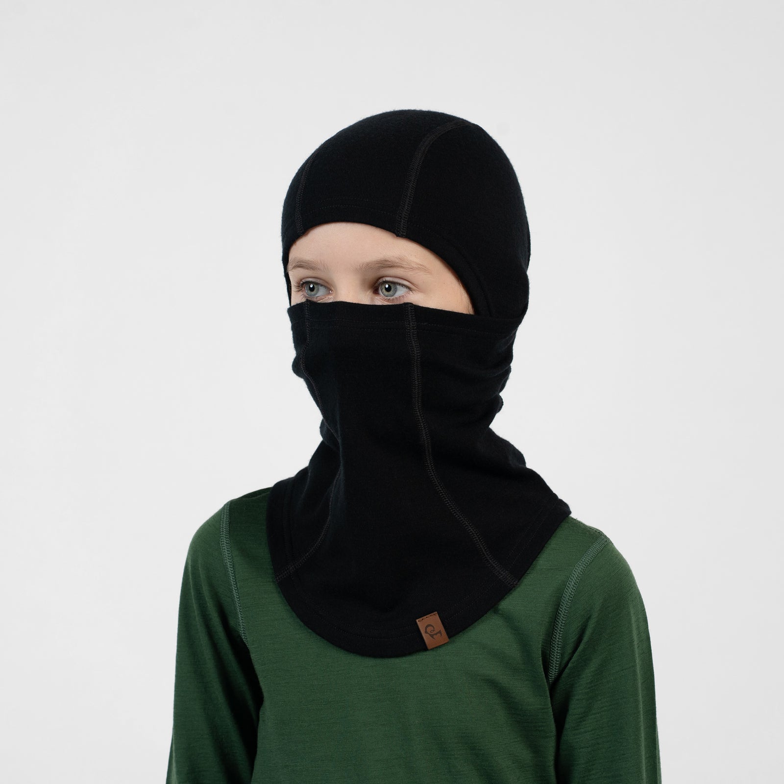 Cagoule cache-visage multi-positions pour enfants, 100 % mérinos