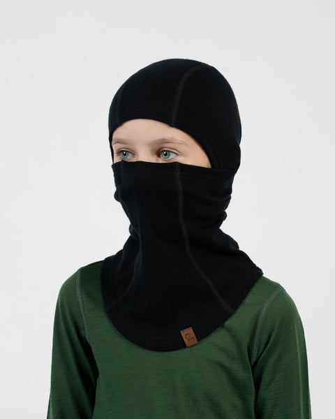 Cagoule cache-visage multi-positions pour enfants, 100 % mérinos