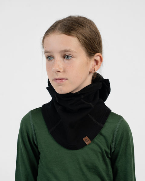 Cagoule cache-visage multi-positions pour enfants, 100 % mérinos
