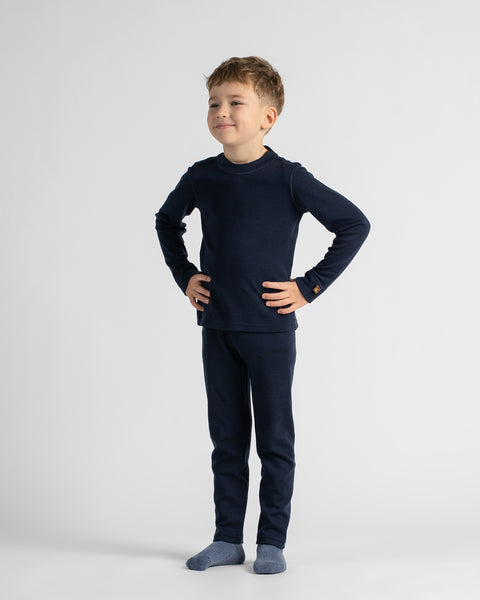 Sous-vêtement thermique à manches longues 250 pour enfants Bleu Marine