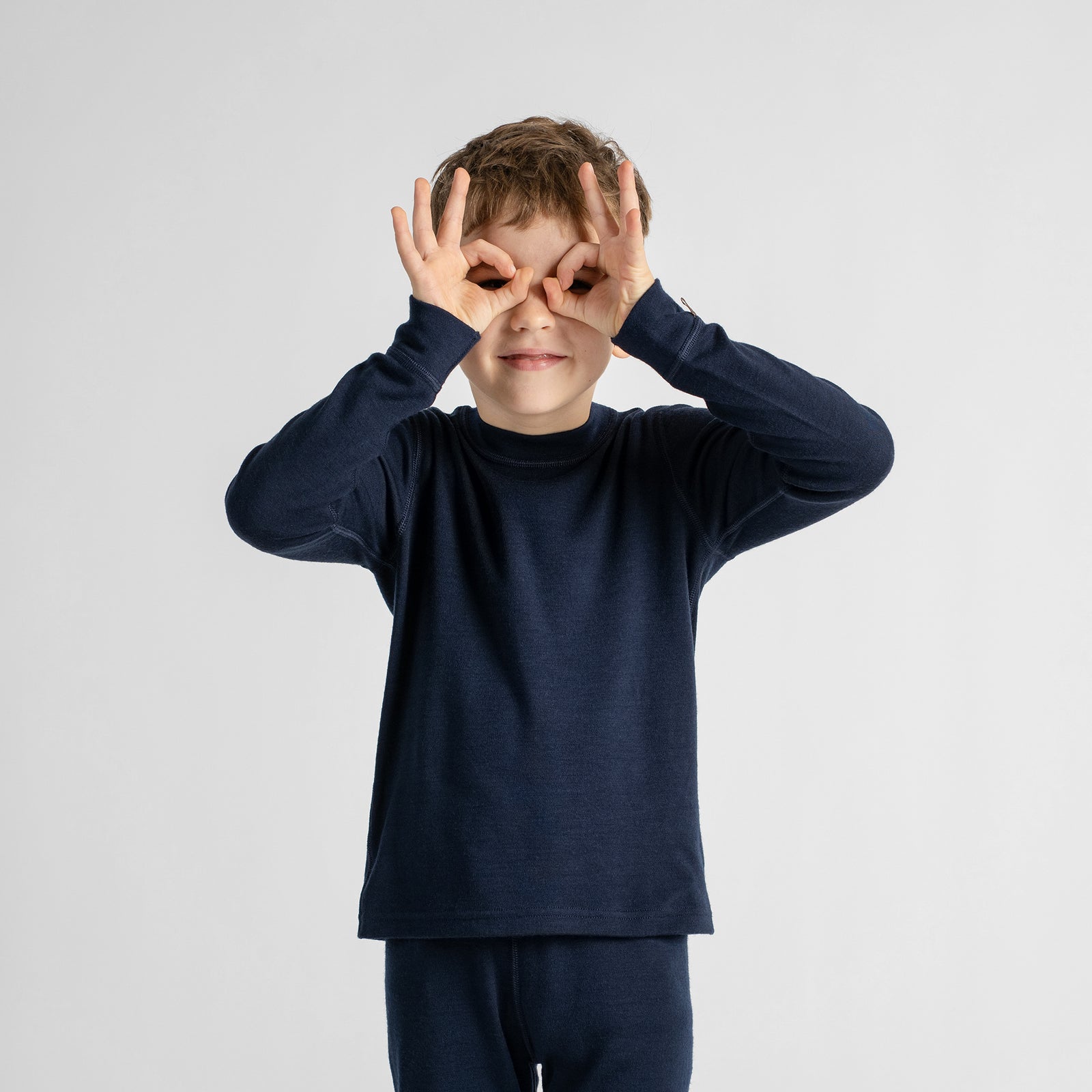 Sous-vêtement thermique à manches longues 250 pour enfants Bleu Marine