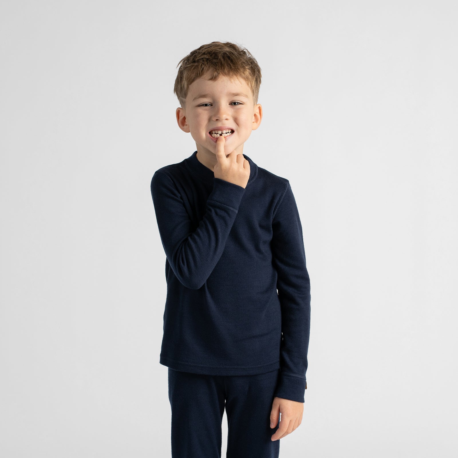 Sous-vêtement thermique à manches longues 250 pour enfants Bleu Marine