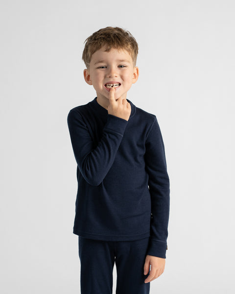 Sous-vêtement thermique à manches longues 250 pour enfants Bleu Marine