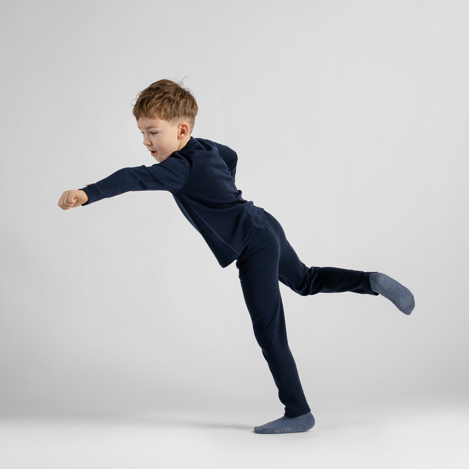 Pantalon enfant 250 en mérinos Bleu Marine