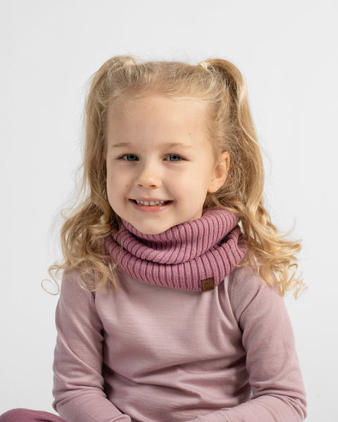 Tour de cou pour enfants en maille côtelée 100 % laine mérinos