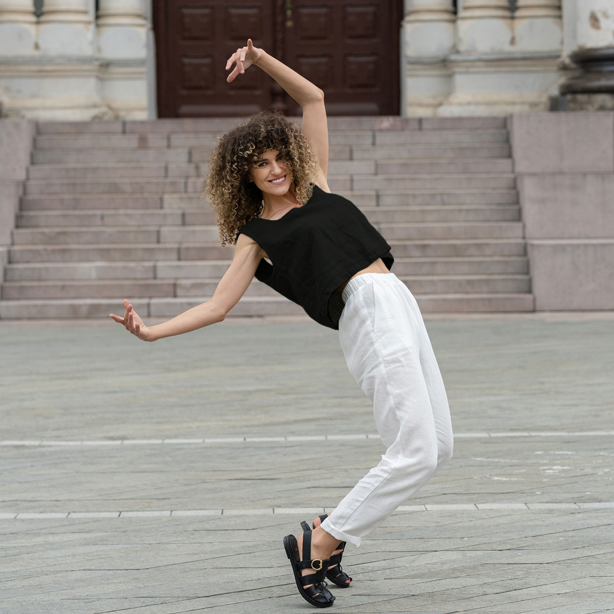 Top court en lin Ana Pure noir