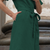 Linen Wrap Dress Eliana Dark Green
